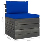vidaXL Salon palette de jardin 2 Pièces avec coussins Bois de pin massif