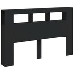 vidaXL Tête de lit à LED noir 160x18 5x103 5 cm bois d'ingénierie