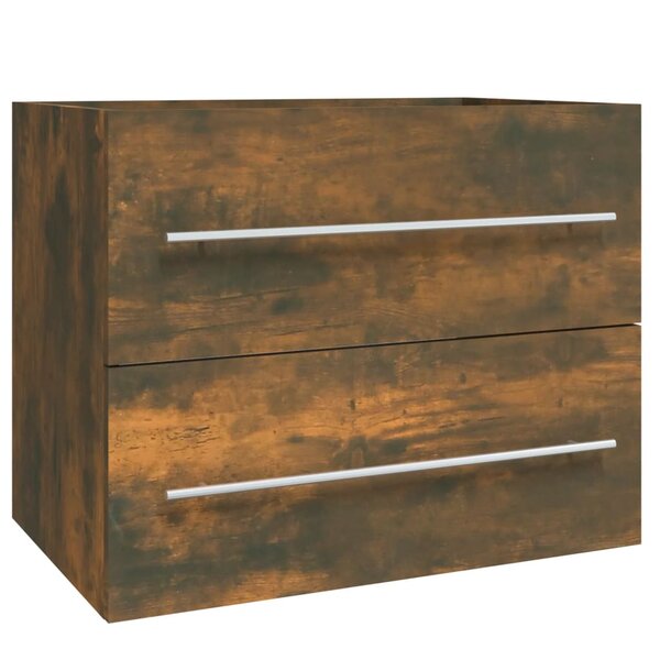 vidaXL Armoire de lavabo Chêne fumé 60x38 5x48 cm Bois d'ingénierie