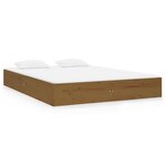vidaXL Cadre de lit Marron miel Bois massif 135x190 cm Double