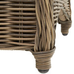 Tectake lot de 4 fauteuils de jardin luxe - marron naturel