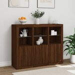 vidaXL Buffets avec lumières LED 3 Pièces chêne brun bois d'ingénierie
