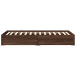 vidaXL Cadre de lit et tiroirs chêne marron 75x190cm bois d'ingénierie