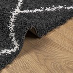 vidaXL Tapis shaggy à poils longs moderne noir et crème 240x340 cm