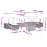 vidaXL Ensemble de canapés de jardin de 8 pièces avec coussins en poly rattan noir