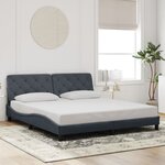 vidaXL Cadre de lit avec lumières LED gris foncé 180x200 cm velours