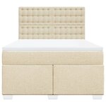 vidaXL Sommier à lattes de lit avec matelas Crème 140x200 cm Tissu