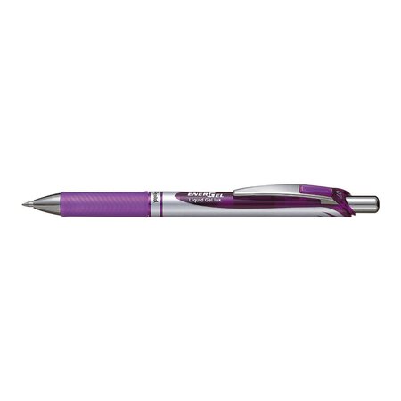 Stylo roller encre gel rétractable energel bl77 pointe 0 7 mm violet x 12 pentel