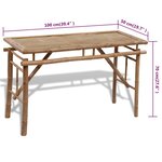 vidaXL Table avec 2 bancs 100 cm Bambou