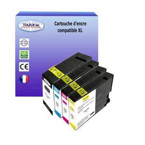 4 Cartouches compatibles avec Canon PGI2500XL (9266B001) (1Bk/1C/1M/1Y) - T3AZUR