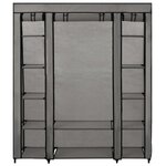 vidaXL Armoire avec compartiments et tiges Gris 150x45x176 cm Tissu