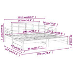 vidaXL Lit coulissant blanc bois de pin massif 2x(90x200) cm