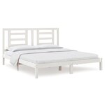 vidaXL Cadre de lit Blanc Bois massif 180x200 cm Super King