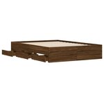 vidaXL Cadre de lit à tiroirs chêne brun 135x190 cm bois d'ingénierie