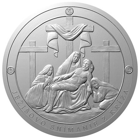 Pièce de monnaie en Argent g 42 Millésime 2023 JESUS TAKEN DOWN FROM THE CROSS