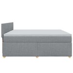 vidaXL Sommier à lattes de lit avec matelas Gris clair 200x200cm Tissu