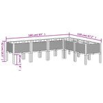 vidaXL Jardinière avec pieds gris clair 160x120x42 cm PP