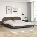 vidaXL Cadre de lit avec lumières LED marron 200x200 cm similicuir