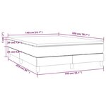 vidaXL Sommier à lattes de lit avec matelas Noir 140x200 cm Tissu