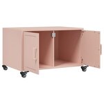 vidaXL Table basse rose 68x50x43 5 cm acier laminé à froid