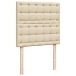 vidaXL Sommier à lattes de lit et matelas Crème 90x190 cm Tissu