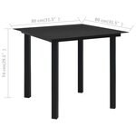 vidaXL Mobilier à dîner d'extérieur 5 Pièces Rotin PVC Noir