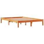 vidaXL Cadre de lit et tête de lit cire marron 135x190 cm bois de pin