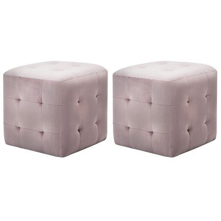 vidaXL 2 Pièces Poufs Rose 30 x 30 x 30 cm Tissu velours