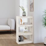 vidaXL Bibliothèque/Séparateur de pièce Blanc 60x30x103 5cm pin massif