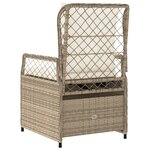 vidaXL Chaises inclinables de jardin lot de 2 beige résine tressée