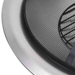 vidaXL Foyer extérieur avec gril en acier inoxydable 76 cm