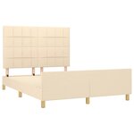 vidaXL Cadre de lit avec tête de lit Crème 140x200 cm Tissu