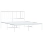 vidaXL Cadre de lit métal avec tête de lit blanc 140x200 cm