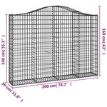vidaXL Paniers à gabions arqués 5 Pièces 200x30x140/160 cm Fer galvanisé