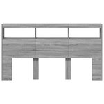 vidaXL Armoire tête de lit avec LED sonoma gris 180x17x102 cm