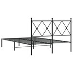 vidaXL Cadre de lit métal avec tête de lit noir 120x190 cm