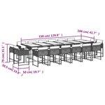 vidaXL Ensemble à manger de jardin 17 Pièces et coussins résine tressée