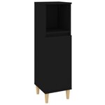 vidaXL Ensemble de meubles salle de bain 3 Pièces noir bois d'ingénierie