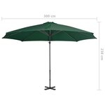 vidaXL Parasol avec base portable Vert