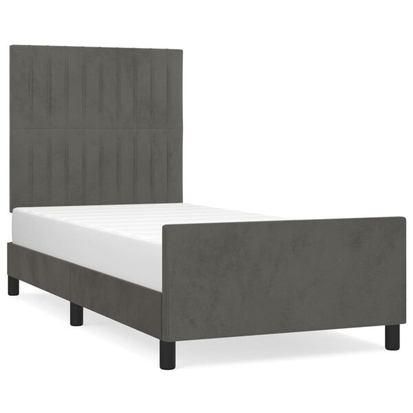 vidaXL Cadre de lit avec tête de lit Gris foncé 80x200 cm Velours