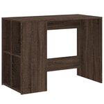 Bureau table poste de travail meuble d'ordinateur informatique étude chêne 102 x 50 x 75 cm bois d'ingénierie brun 02_0023605