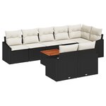 vidaXL Ensemble de canapés de jardin de 9 pièces avec coussins en poly rotin noir