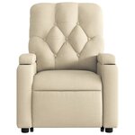 vidaXL Fauteuil inclinable de massage électrique Crème Tissu