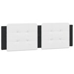 vidaXL Coussin de tête de lit blanc et noir 160 cm similicuir
