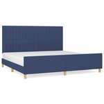 vidaXL Cadre de lit avec tête de lit Bleu 200 x 200 cm Tissu