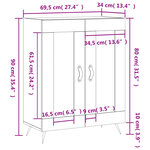 vidaXL Buffet gris béton 69 5x34x90 cm bois d'ingénierie