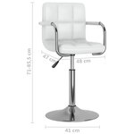 vidaXL Chaises pivotantes à manger lot de 4 blanc similicuir