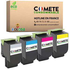 702 - 4 Toners Compatibles avec LEXMARK 702 pour CS310 CS410 CS510 - Marque française