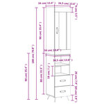 vidaXL Buffet haut Blanc 34 5x34x180 cm Bois d'ingénierie