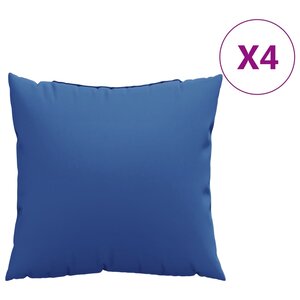 vidaXL Coussins de canapé 4 Pièces bleu royal 60x60 cm tissu